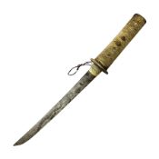 Japanese tanto dagger with 25cm single edged blade