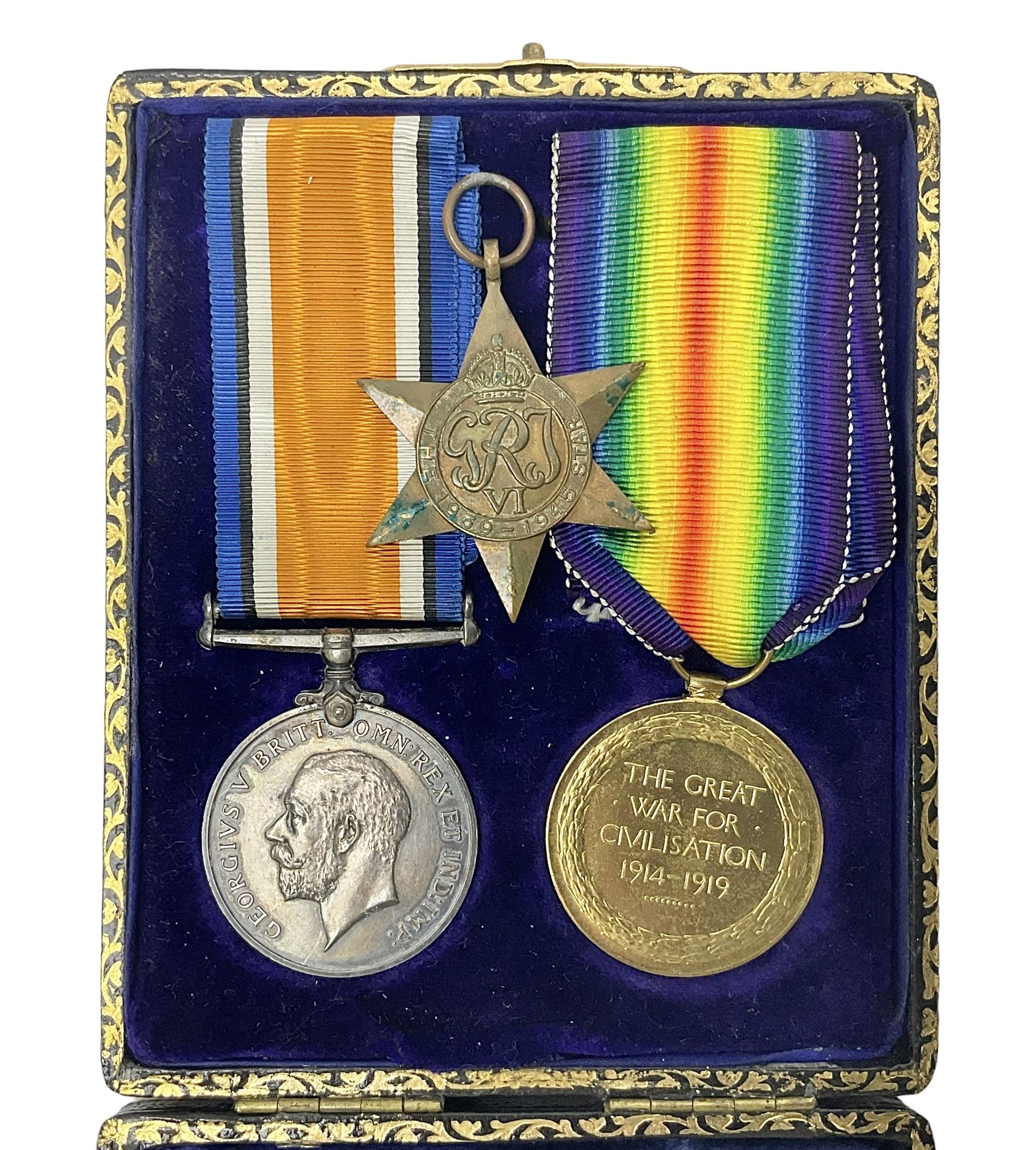 WWI pair of medals comprising British War Medal and Victory Medal awarded to 12-1379 Pte. H. Marshal
