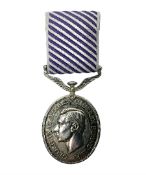 Copy of a George VI silver Distinguished Flying Medal (unnamed replacement) with ribbon
