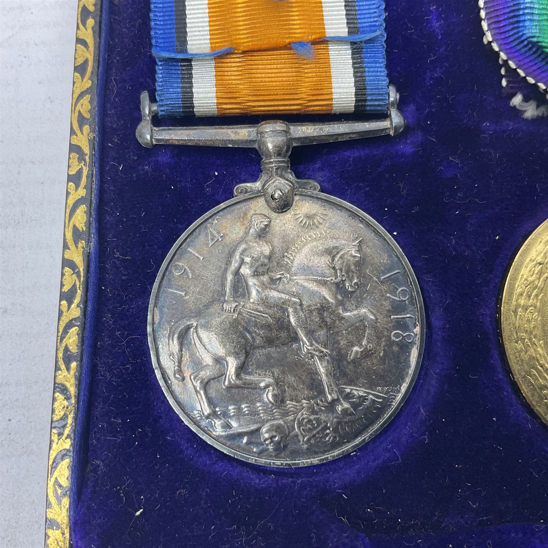 WWI pair of medals comprising British War Medal and Victory Medal awarded to 12-1379 Pte. H. Marshal - Image 5 of 18