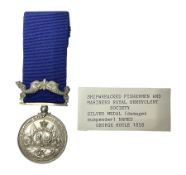 Shipwrecked Fishermen and Mariners Royal Benevolent Society silver medal engraved George Hoole 1858;