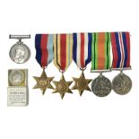 WWII group of five medals comprising 1939-45 War Medal