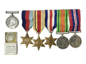 WWII group of five medals comprising 1939-45 War Medal