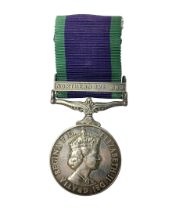 Elizabeth II General Service Medal with Northern Ireland clasp awarded to 24081995 Pte. D. Claxton G