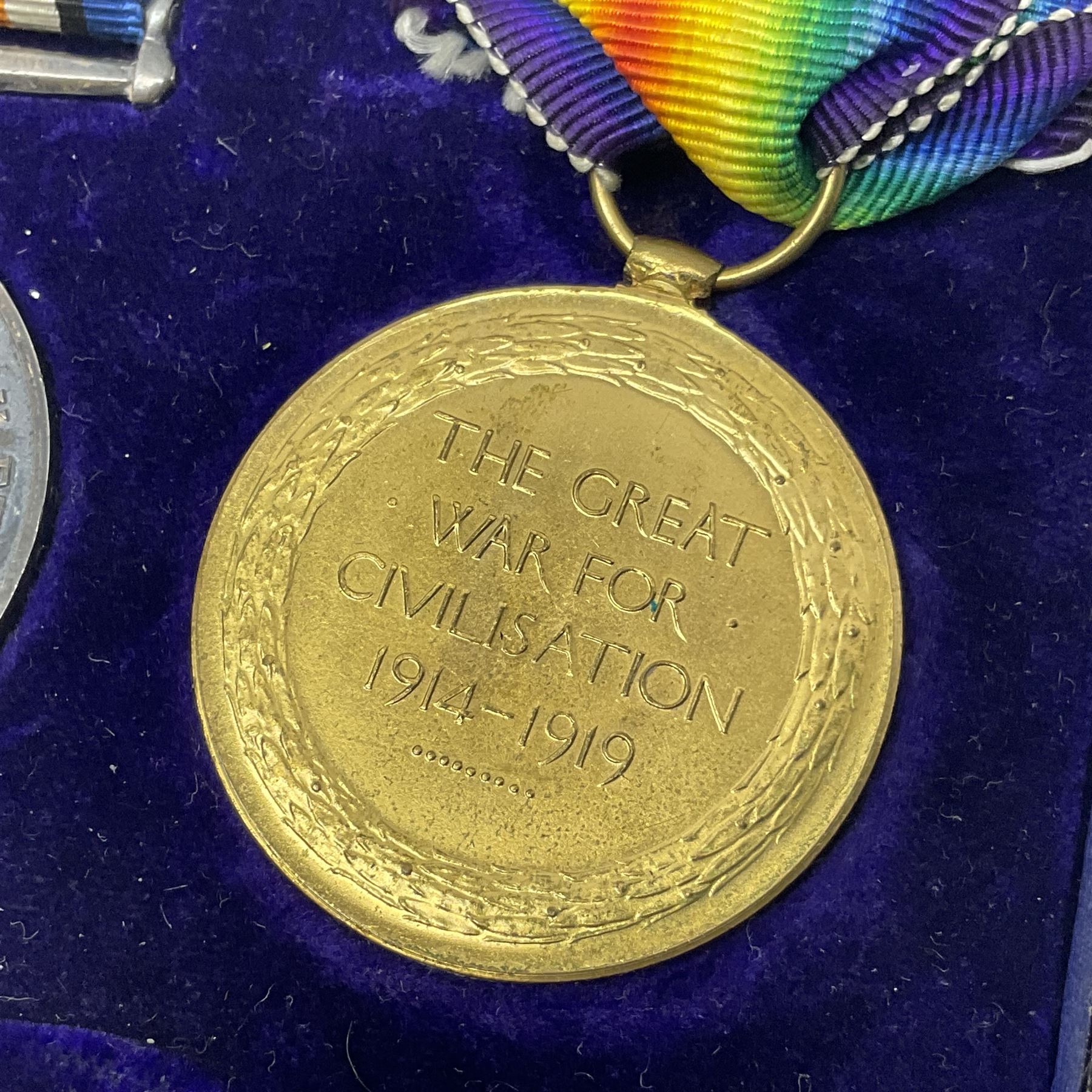 WWI pair of medals comprising British War Medal and Victory Medal awarded to 12-1379 Pte. H. Marshal - Image 10 of 18