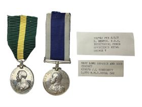 George V Naval Long Service and Good Conduct Medal awarded to K19570 J.L. Honeysett L. Sto. H.M.S. R
