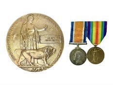 WWI pair of medals comprising British War Medal and Victory Medal awarded to G/62196 Pte. H. Ferguso