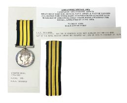 Victoria Ashantee Medal 1887-1900 awarded to W. Gray Ord. H.M.S. Encounter 73-74; with replacement r
