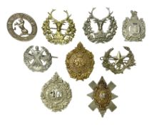 Nine Scottish glengarry badges - two Argyll & Sutherland Highlanders