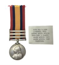 Victoria Queens South Africa Medal with Transvaal