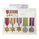 Representative display of WWII Campaign Stars and Medals comprising Burma Star