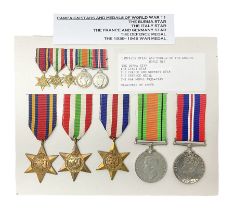 Representative display of WWII Campaign Stars and Medals comprising Burma Star