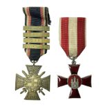 WWI Imperial German Hanseatic Cross for Hamburg; and Marine Corps 1914-18 Cross with four clasps for