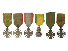 Six WWI French medals - Croix De Guerres for 1914/15