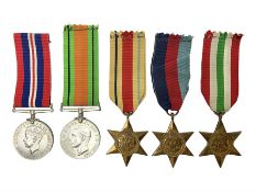 Group of five WWII medals comprising 1939-45 War Medal