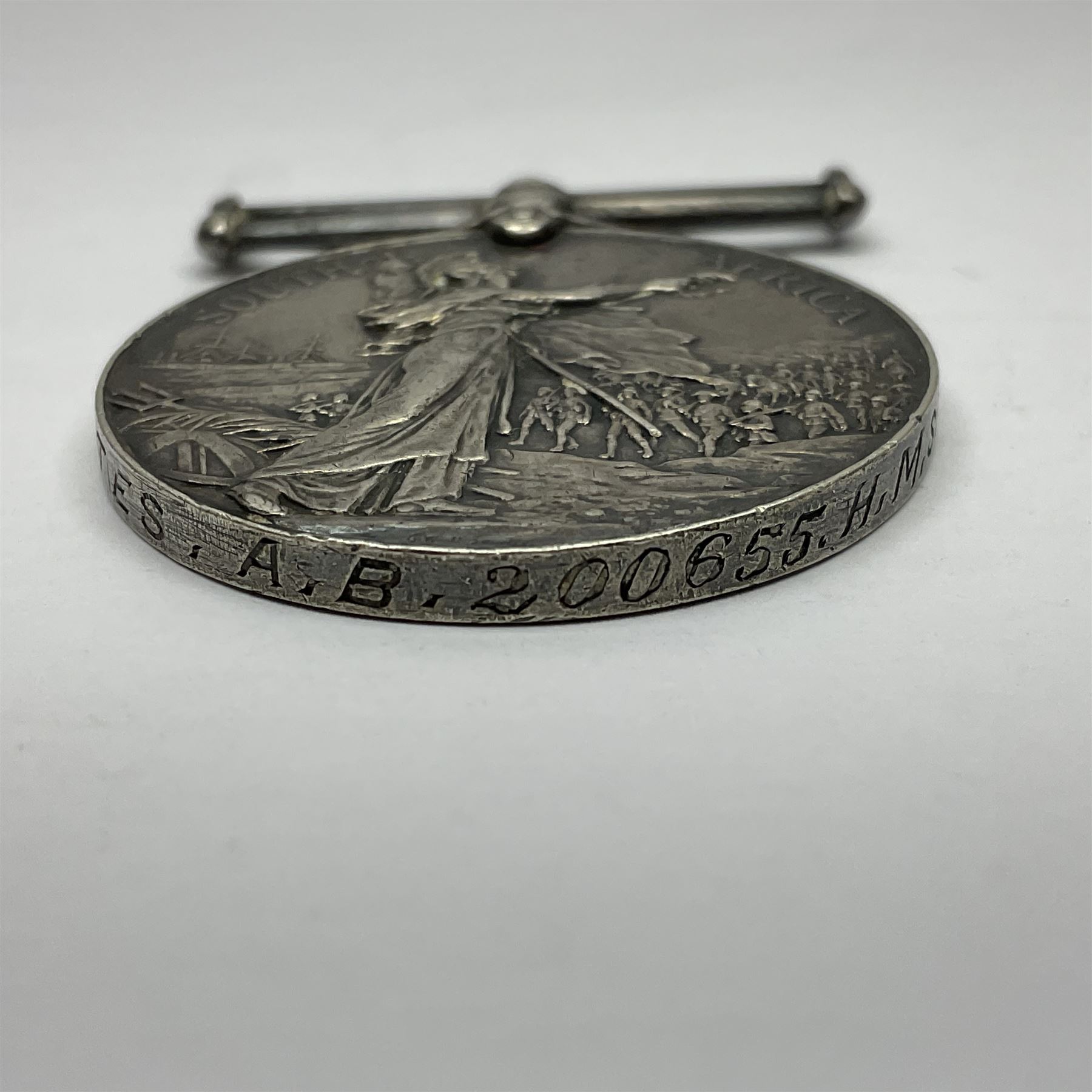 Victoria Queens South Africa medal awarded to W.C. Yates A.B. 200655 H.M.S. Syble - Image 5 of 6