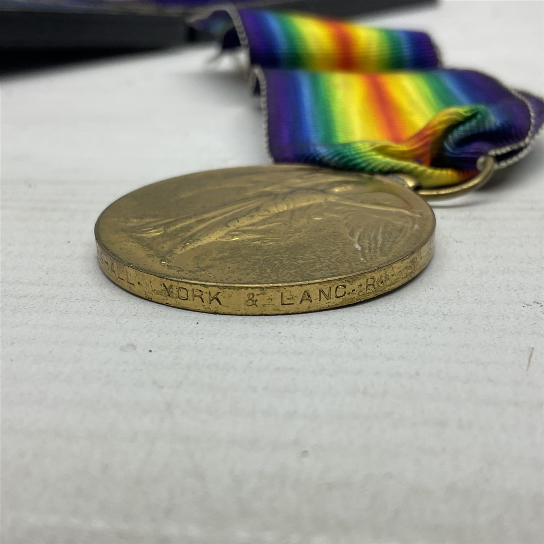 WWI pair of medals comprising British War Medal and Victory Medal awarded to 12-1379 Pte. H. Marshal - Image 15 of 18