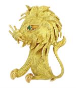 18ct gold lion brooch