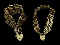 Two 9ct gold gate bracelets