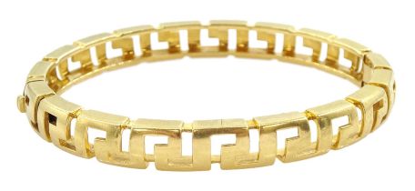 Versace 18ct gold Greek key design Greca bangle