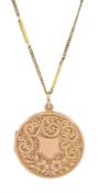 Early 20th century 9ct rose gold locket pendant