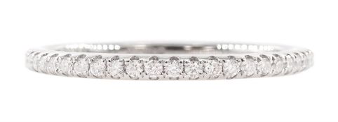 Platinum round brilliant cut diamond half eternity ring