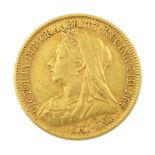 Queen Victoria 1899 gold half sovereign coin