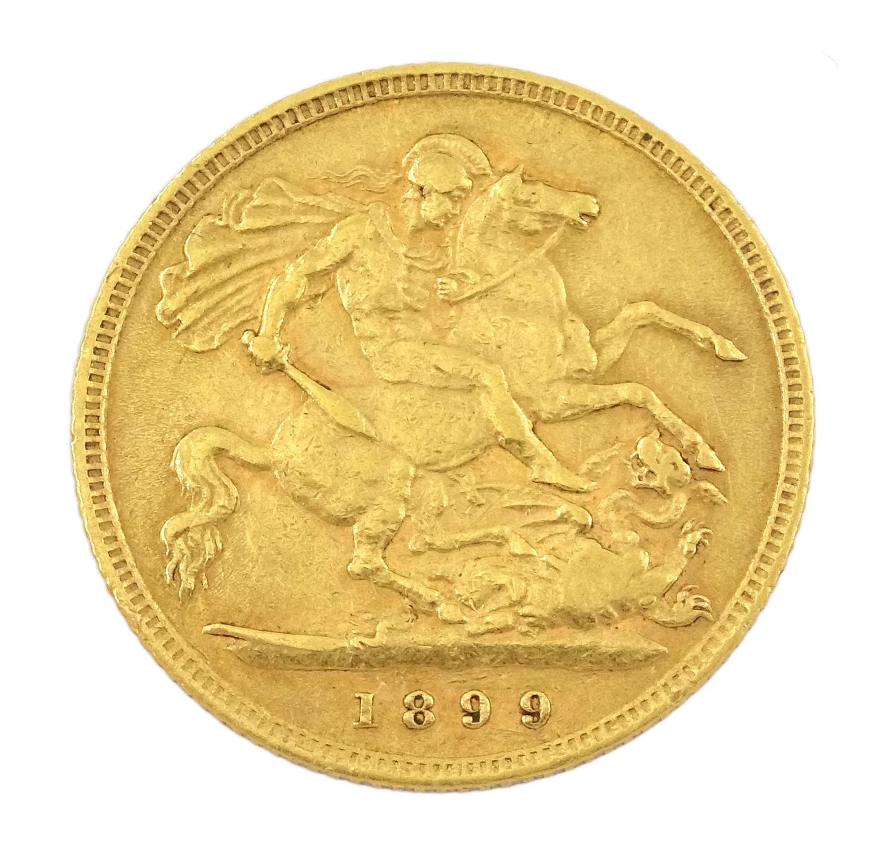 Queen Victoria 1899 gold half sovereign coin - Image 2 of 2