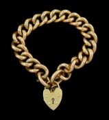 Early 20th century 9ct rose gold wide curb link bracelet
