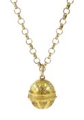 Early 20th century 18ct gold swivel compass pendant