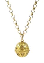 Early 20th century 18ct gold swivel compass pendant