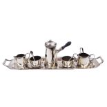 Edwardian miniature silver tea set