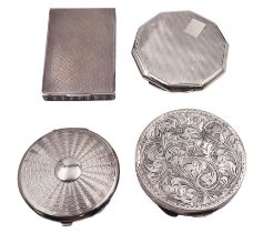 Four silver mounted compact mirrors