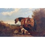 James Charles Morris (British fl.1851-1863): Pony and Spaniels with the Day's Bag