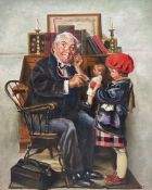 J M Varley (British 20th Century) after Norman Rockwell (American 1894-1978): 'How is she Doctor?'