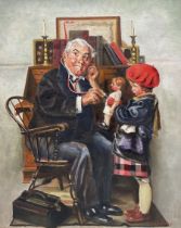 J M Varley (British 20th Century) after Norman Rockwell (American 1894-1978): 'How is she Doctor?'