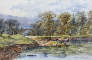 John Rock Jones (British c1836-c1898): 'Weetwood Bridge near Wooler'
