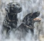Robert E Fuller (British 1972-): 'Purdy and Basil' - Two Labradors
