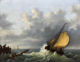 Dutch School (Early 20th century): Shipping off the Jetty