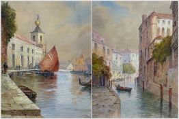 Arthur E Hayes (British 19th Century): Venetian Canals