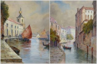 Arthur E Hayes (British 19th Century): Venetian Canals