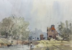 Peter Gilman (British 1928-1984): 'Abingdon near Henley' Oxfordshire