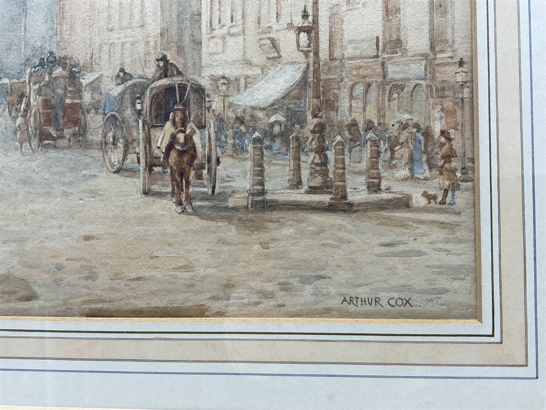 Charles Arthur Cox (British 1857-1936): 'Castle Street - Liverpool' - Image 3 of 5