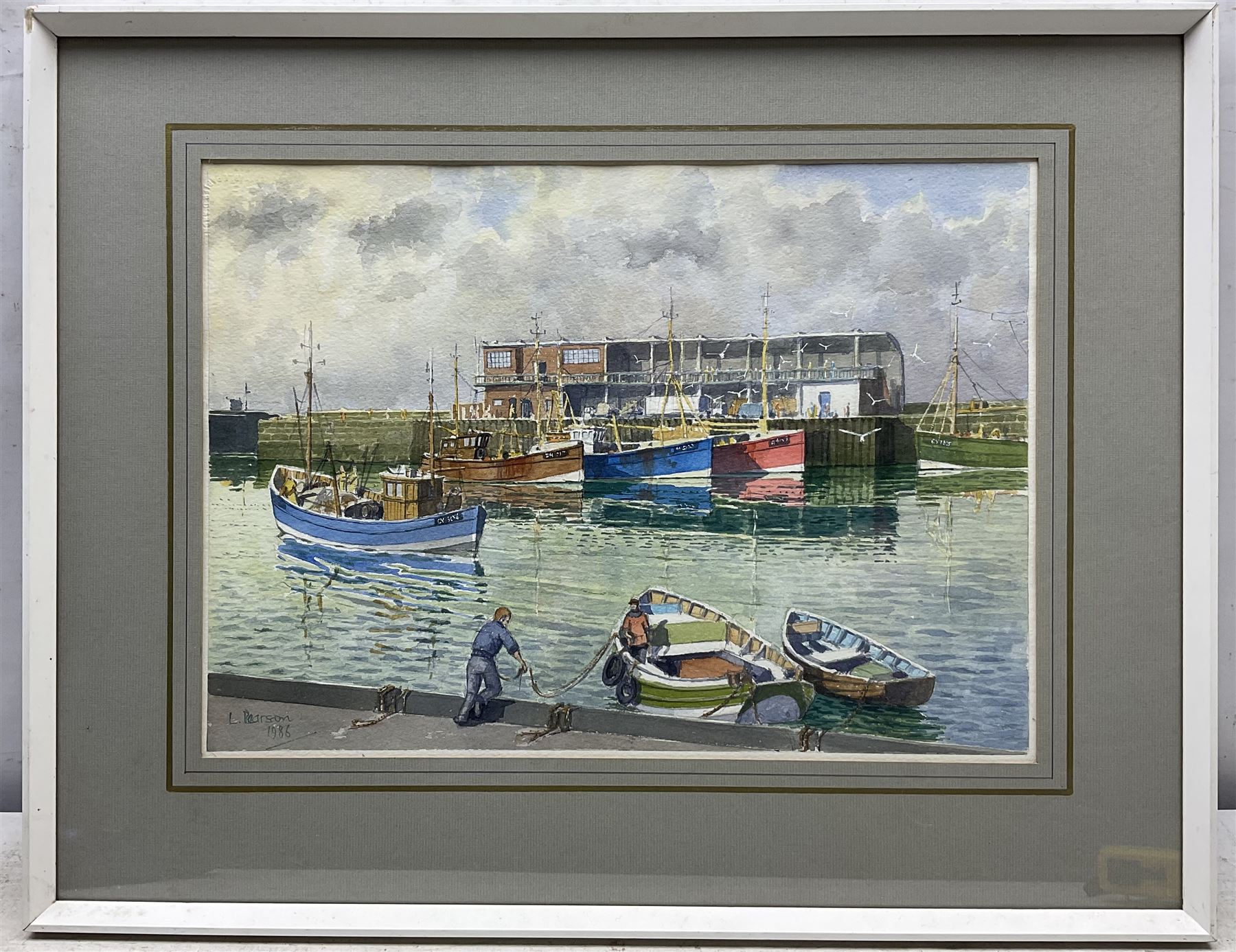 Les Pearson (British 1923-2010): 'Early Morning- Bridlington Harbour' - Image 2 of 5