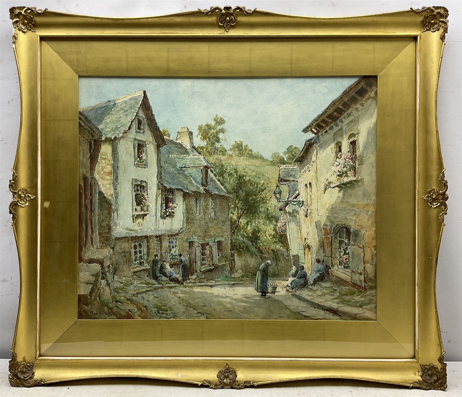 Tom Clough (British 1867-1943): Village Street Scene - Image 2 of 3