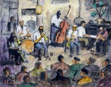 Charles T Stepule (American 1911-2006): 'Preservation Hall' Jazz Band New Orleans