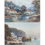 W Sands aka Thomas Herbert Victor (British 1894-1980): 'Clovelly' and 'River Fal'