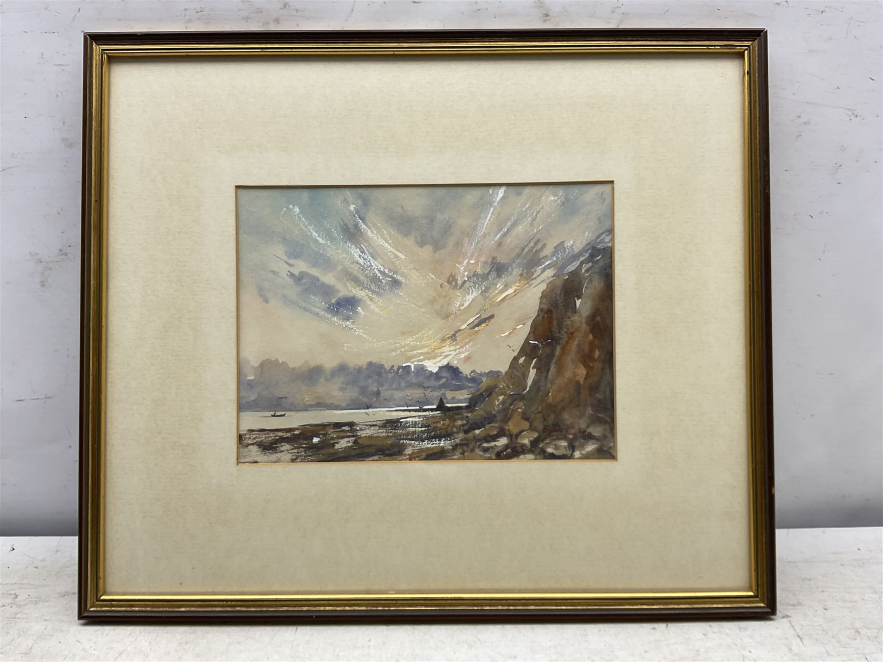 Desmond 'Des' G Sythes (British 1929-2008): 'Sunrise over Black Nab - Saltwick Bay Whitby' - Image 2 of 4