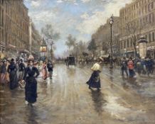 French Impressionist School (20th Century): Parisian Street Scene