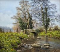 William R Makinson (British 20th Century): 'Daffodil Bridge'
